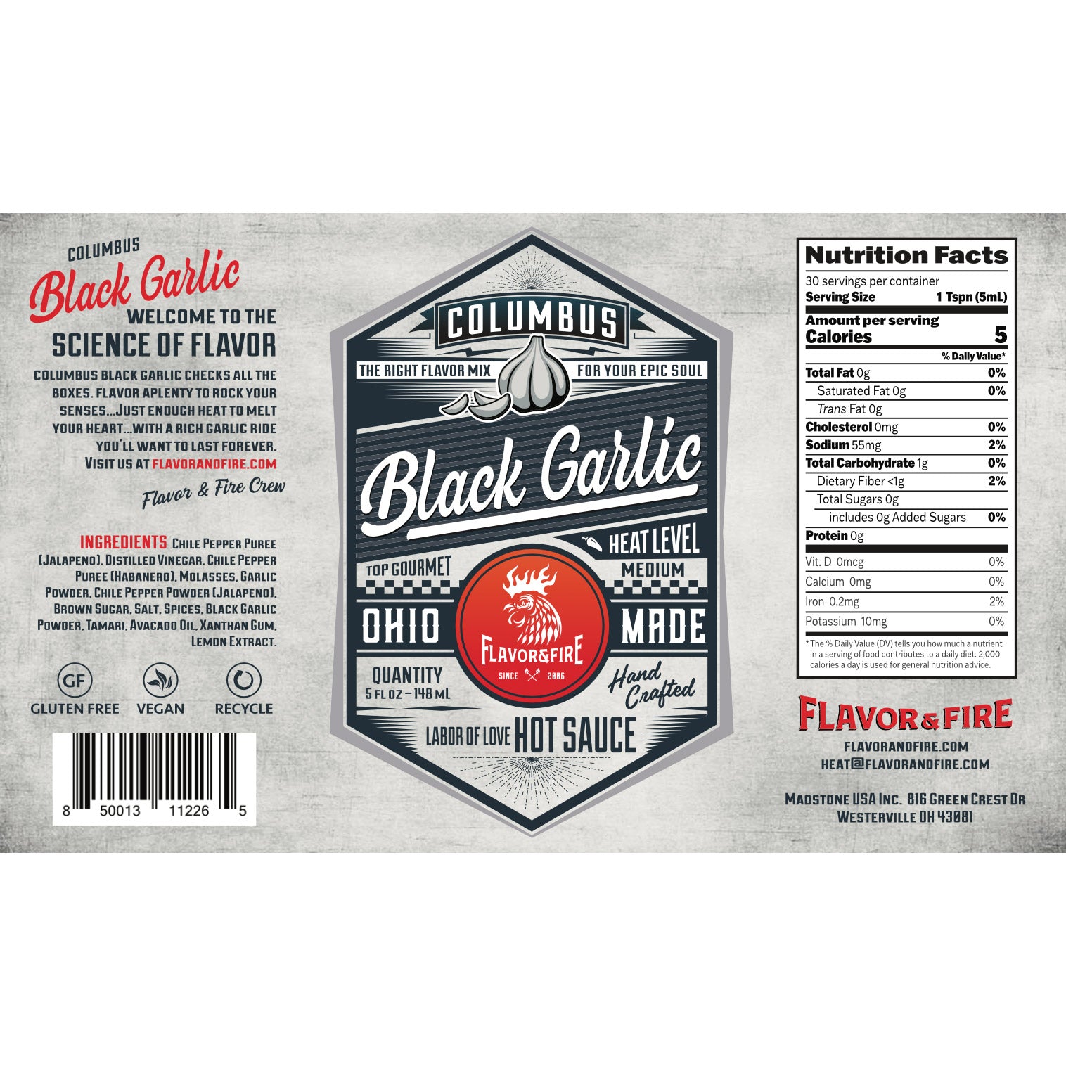 Columbus Black Garlic Hot Sauce