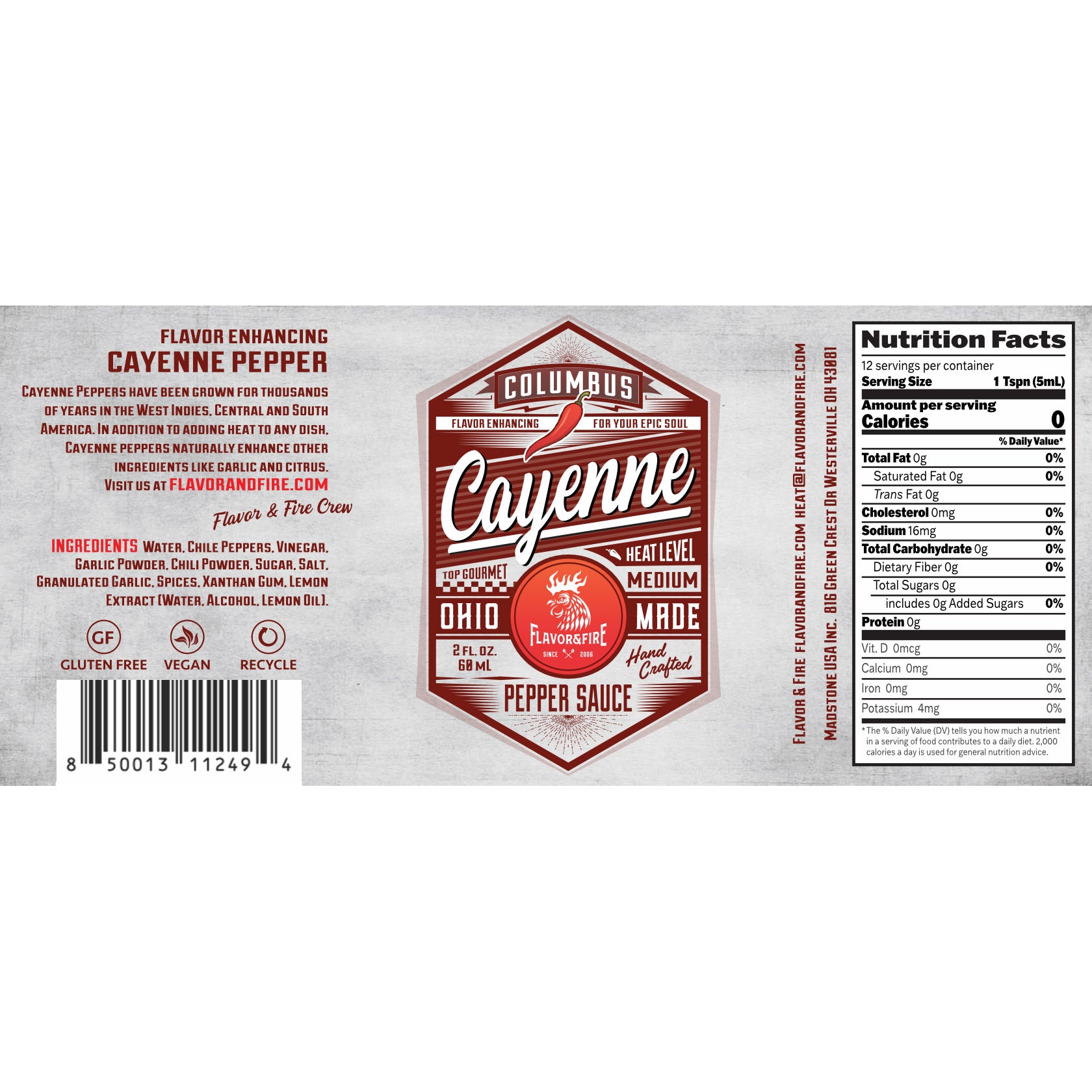 Columbus Cayenne Mini Hot Sauce