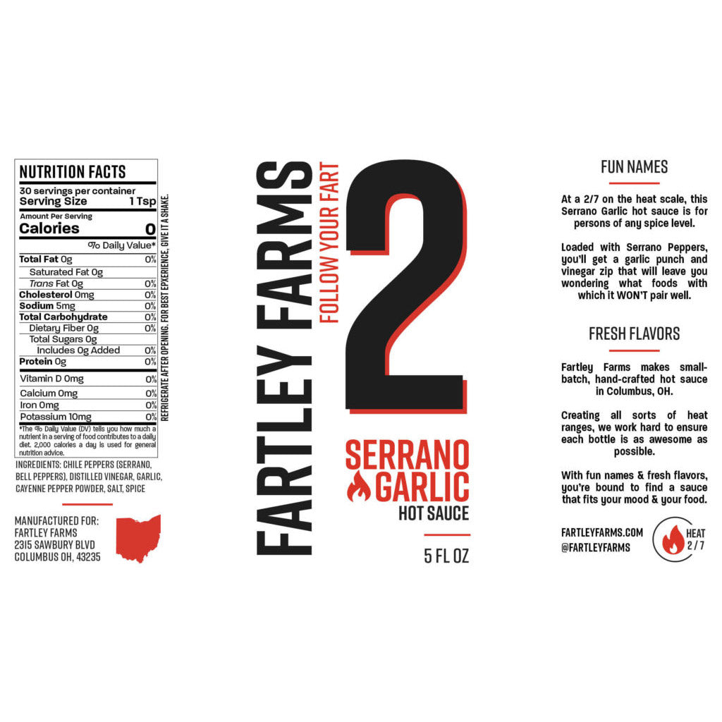 Fartley Farms Serrano Garlic Hot Sauce