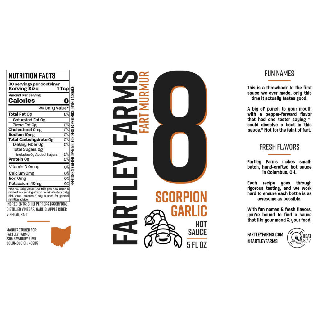 Fartley Farms Scorpion Garlic Hot Sauce