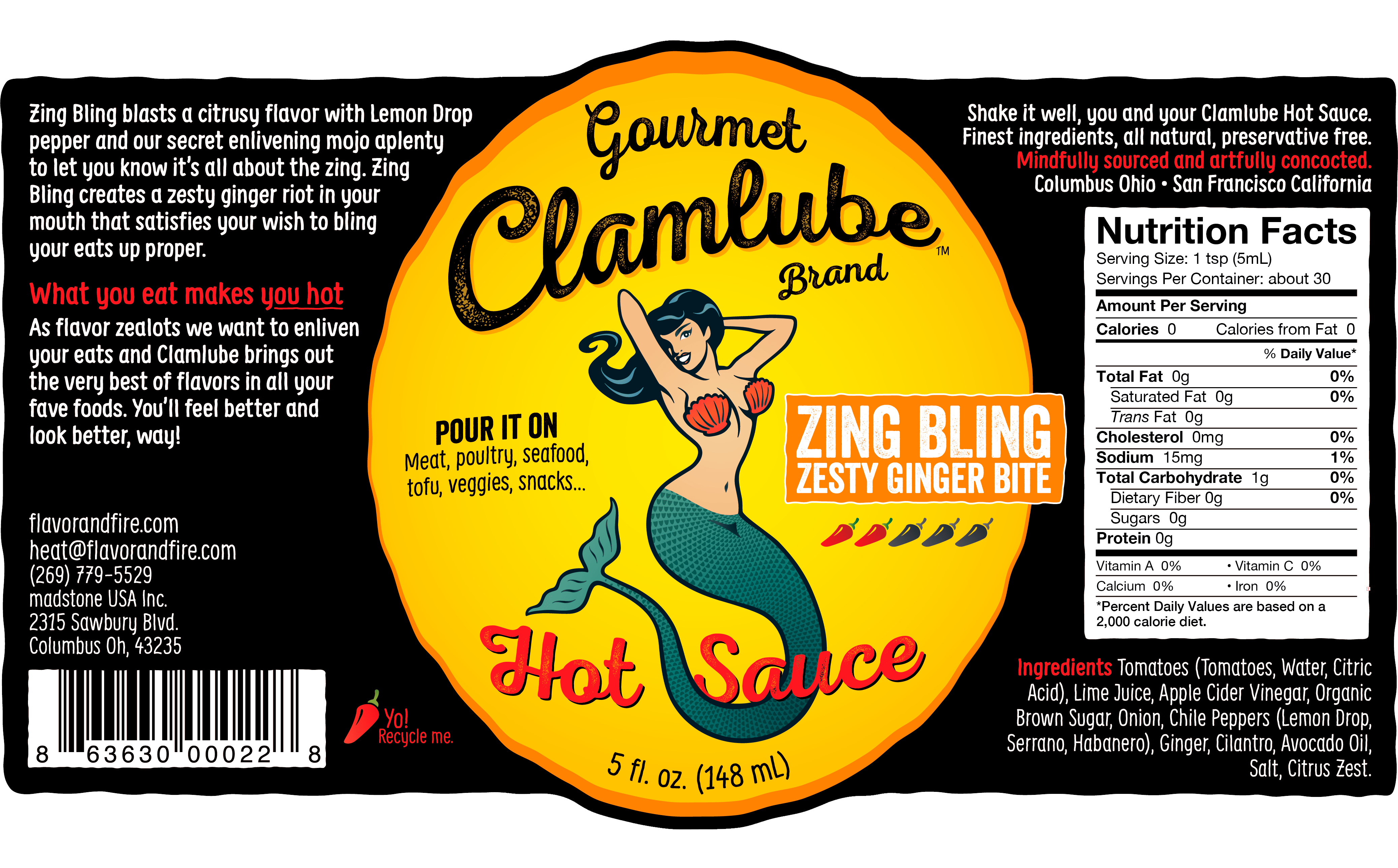 Zing Bling Hot Sauce Flavor & Fire